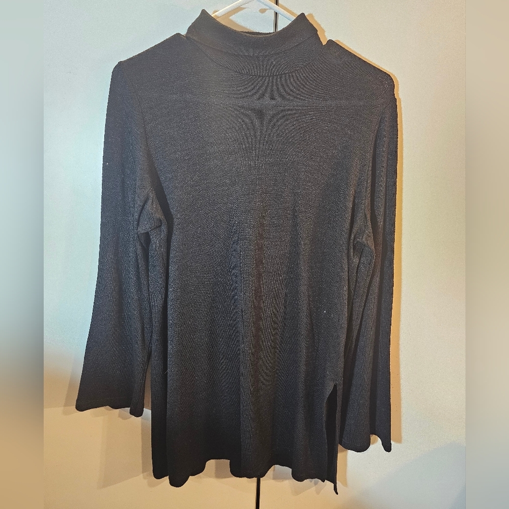 Wilfred Black Fitted 3/4 Sleeve Mandarin Collar Tunic